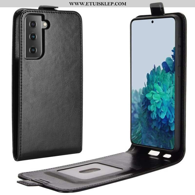 Etui Folio do Samsung Galaxy S21 5G Skórzany Futerał Pionowa Klapa Z Efektem Skóry